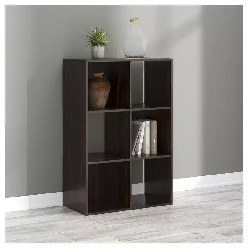 6-Cube Open Storage Organizer Bookcase, Versatile Display Unit for Home Organization, Wood Laminate