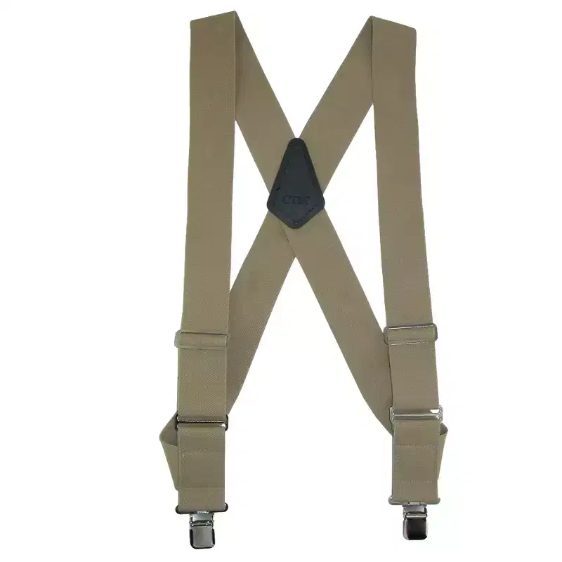 CTM Men's Elastic Basic Trucker Side Clip Suspender