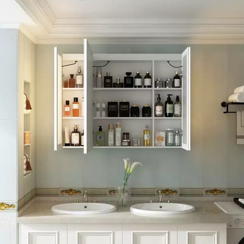 LED Lighted Medicine Cabinet with Defogging Function, Adjustable Lighting & Ample Storage for Bathroom