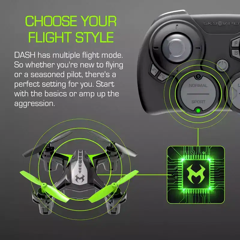 Sky Viper DASH Nano Drone: Remote Control, Beginner Skill Level, Indoor/Outdoor Use