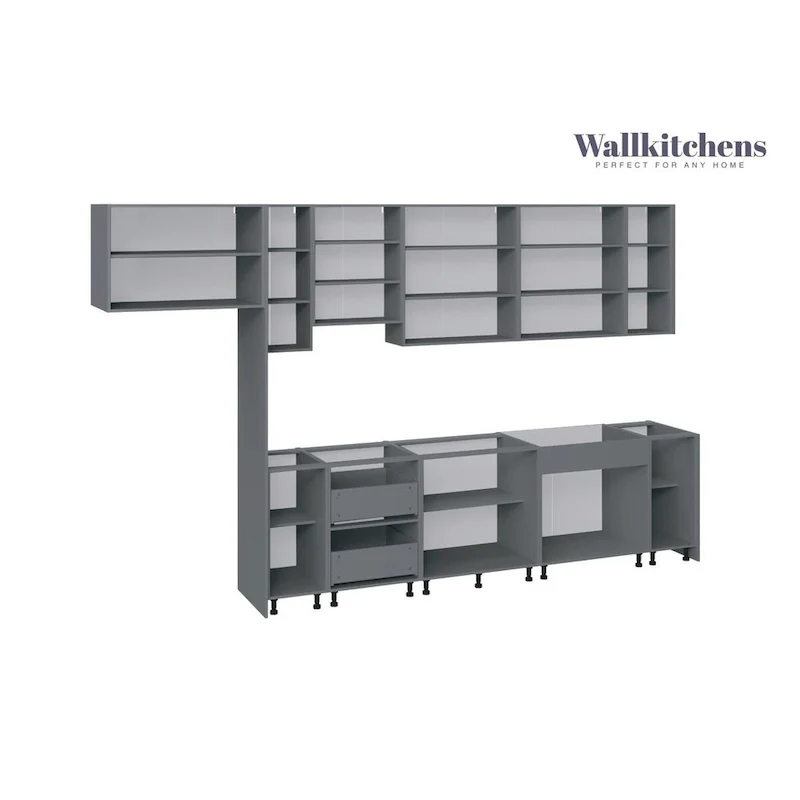 Kitchen White Matte Base Cabinet, 13 Ft Wide - 157 x 24