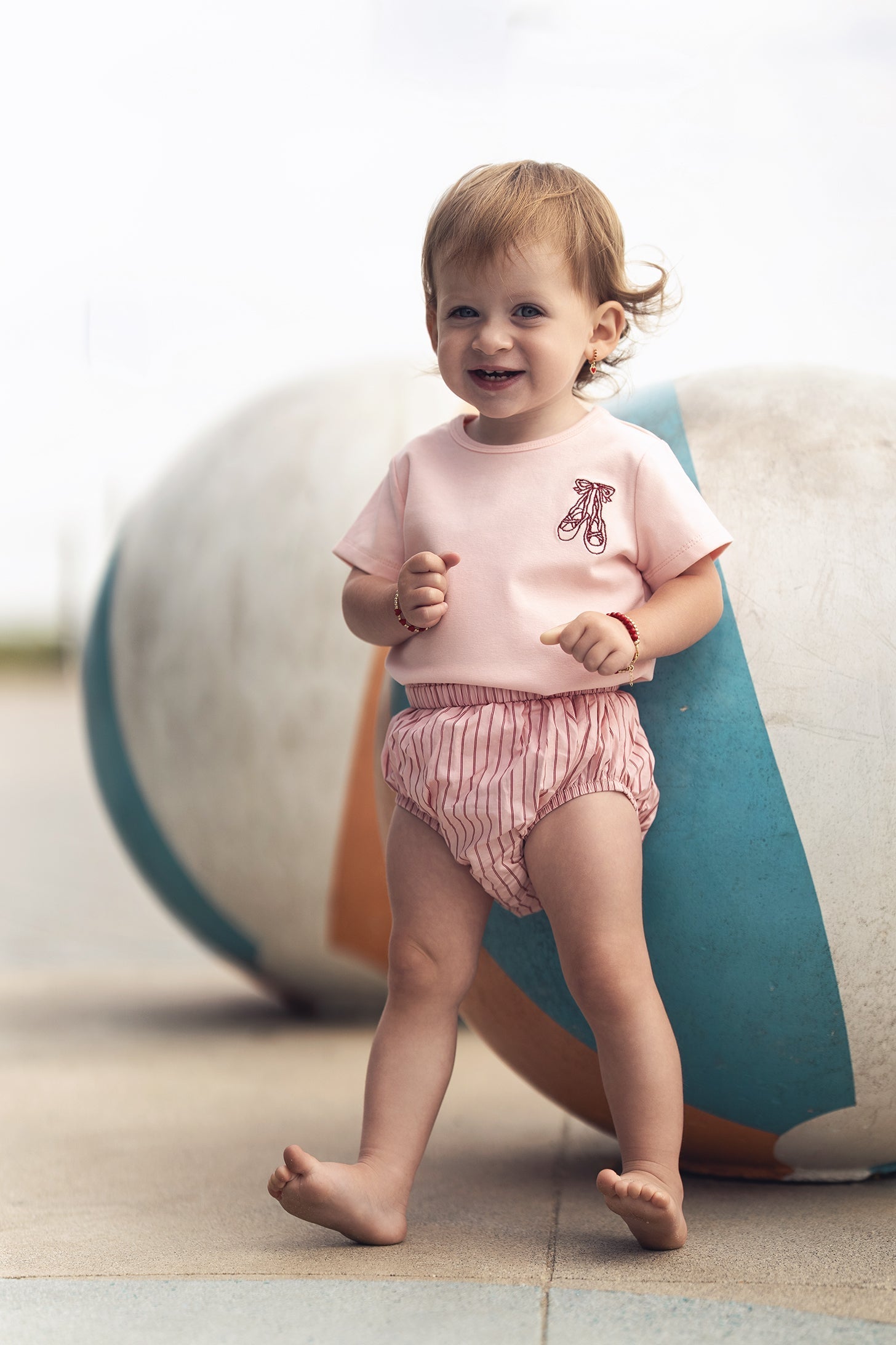 Pink Striped Cotton Bloomers for Baby Girls