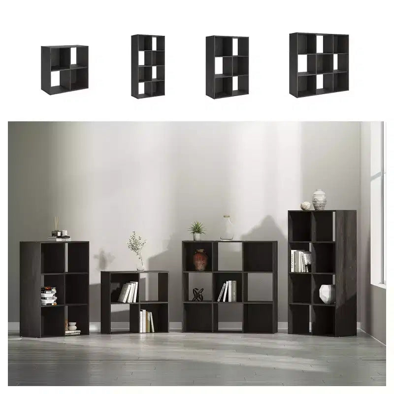 6-Cube Open Storage Organizer Bookcase, Versatile Display Unit for Home Organization, Wood Laminate