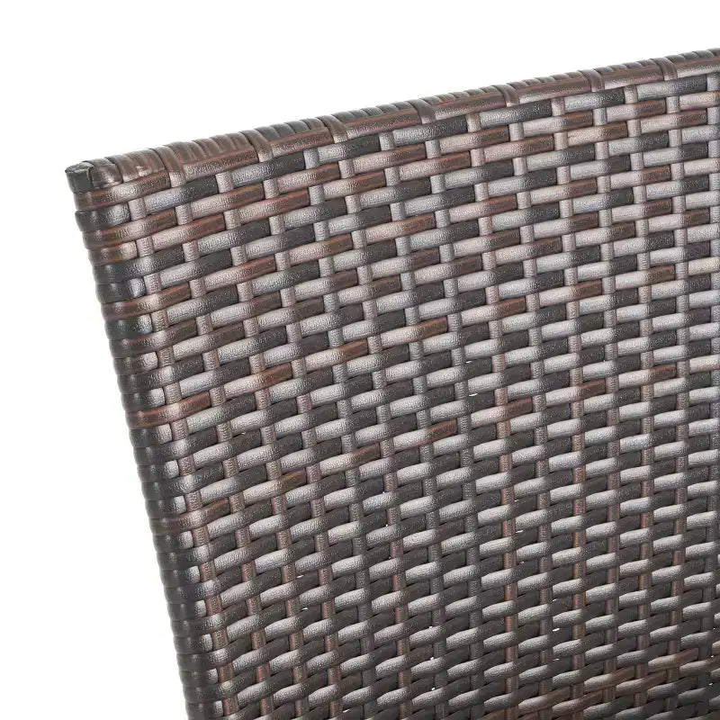 GDFStudio Slate 7 Piece Outdoor Wicker Dining Set with Stacking Chairs