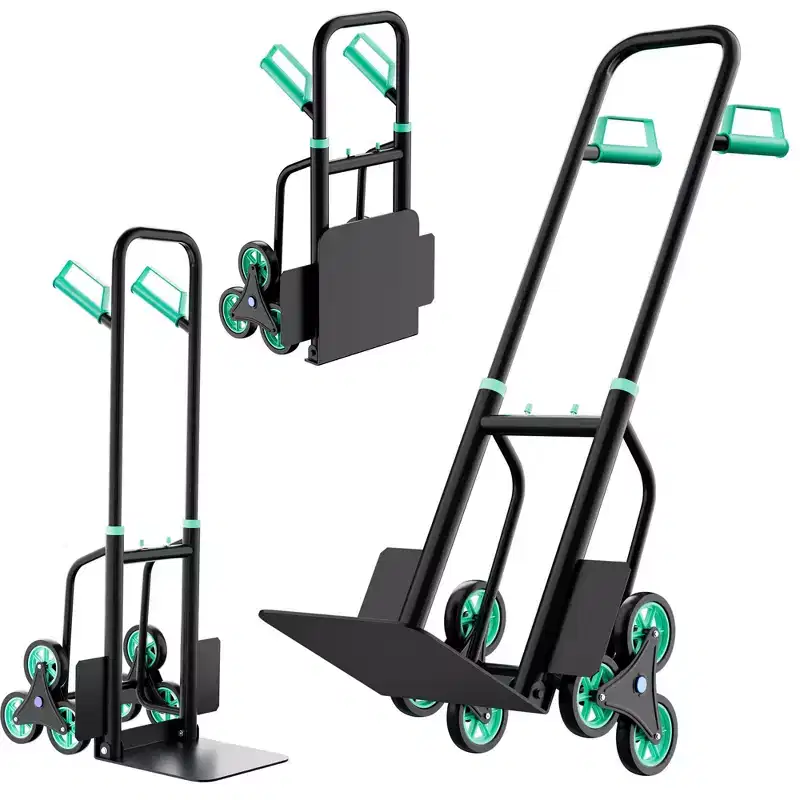 Stair Climbing Hand Truck, Heavy Duty Folding Dolly Cart with 6 Wheels, 440Lbs Capacity, Moving Dolly